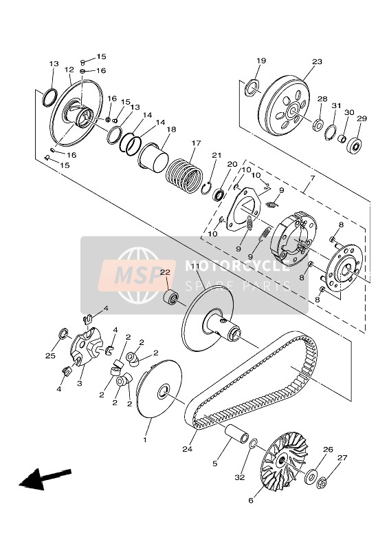 B65E76830000, Spring, Secondary, Yamaha, 1